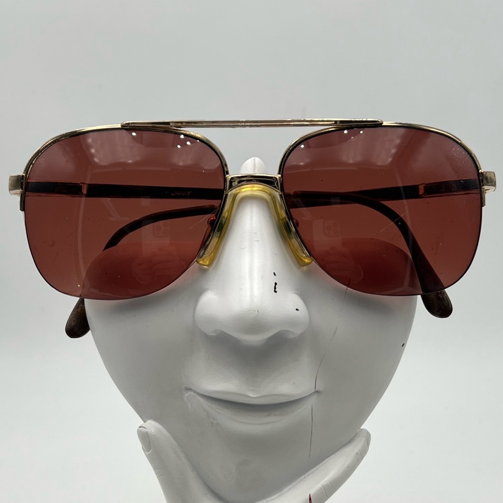 Vintage LAMY Gold Pilot Half Rim Sunglasses Frames